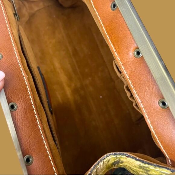 PATRICIA NASH LEATHER FERRARA SATCHEL BAG ENLIGHTENED GARDEN RETIRED FLORAL - Picture 13 of 14